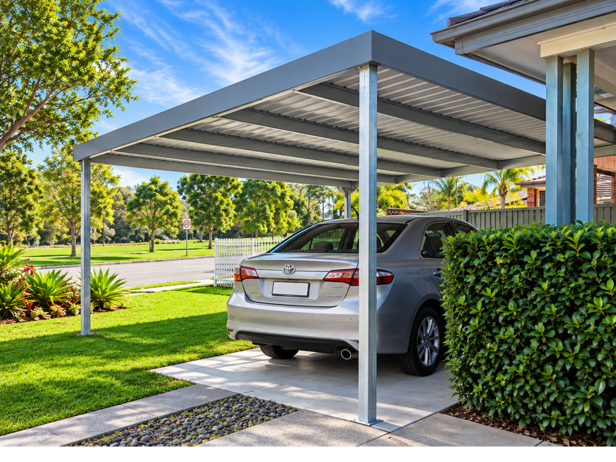 6x6 double steel carport kit