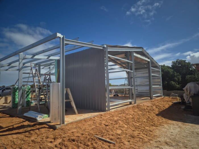 10x10 Shed Frame in construction