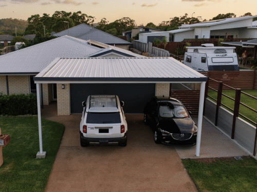 Doubel Carport, Skillion Roof