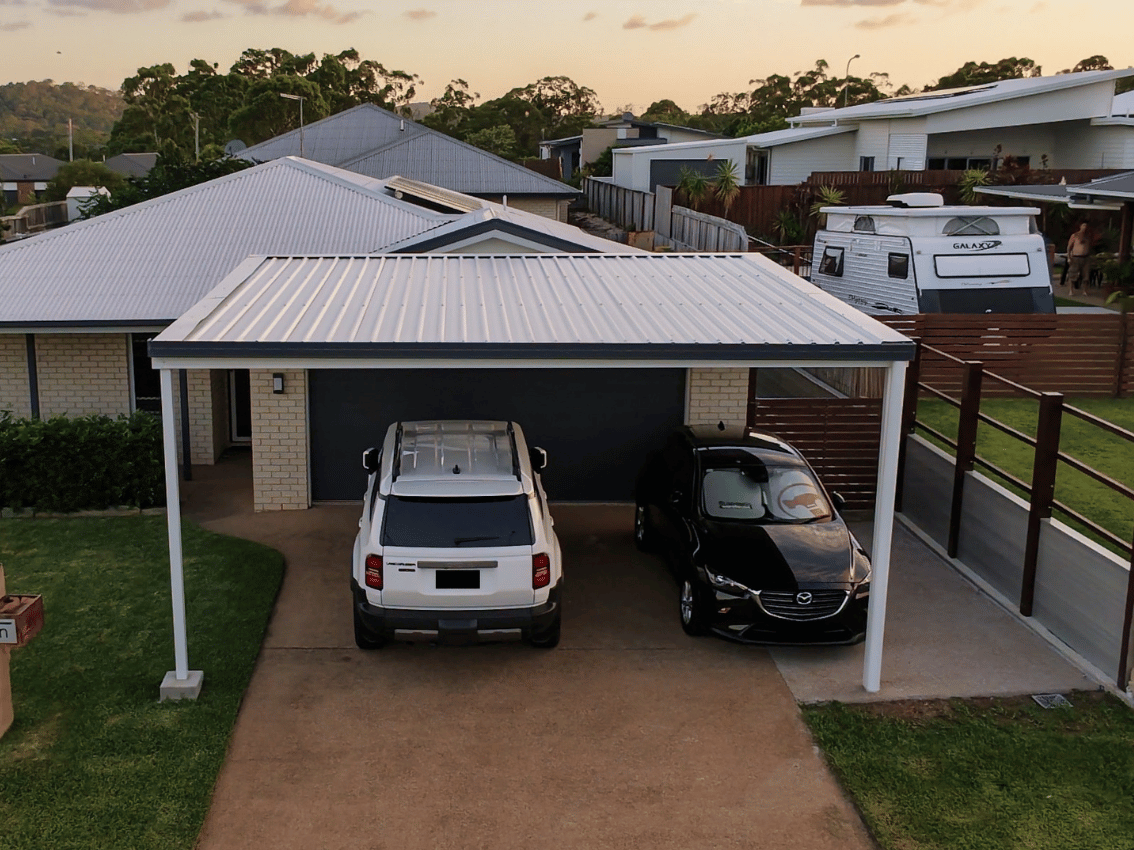 Doubel Carport, Skillion Roof