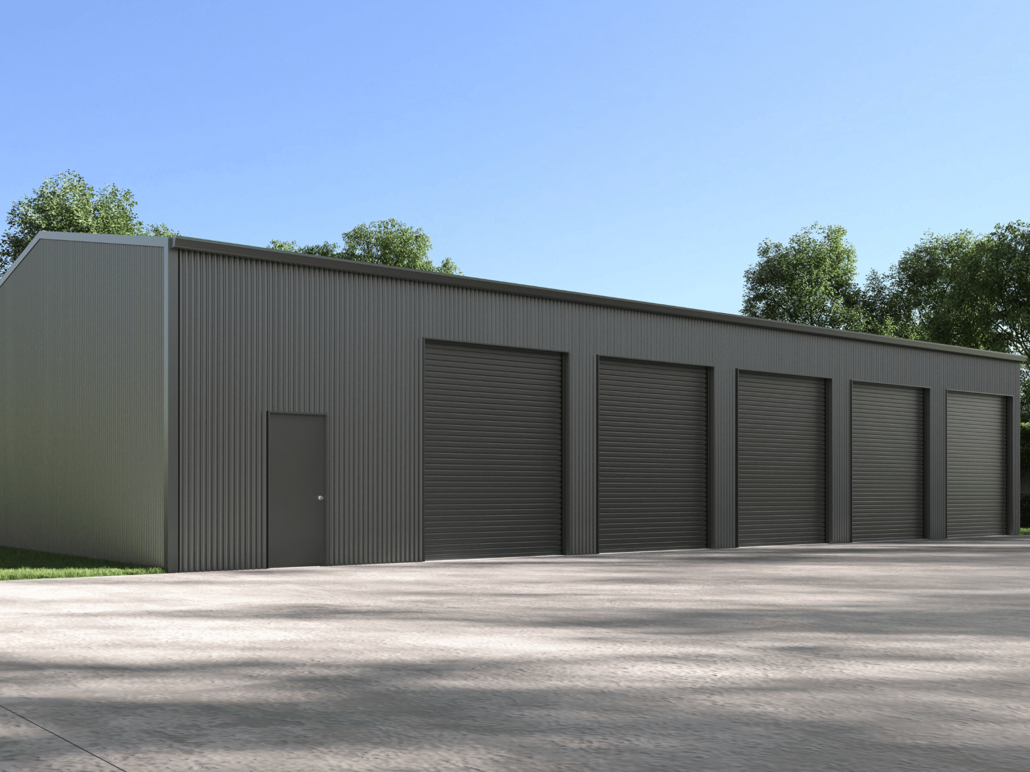 10x20 Shed with 4 bay side access