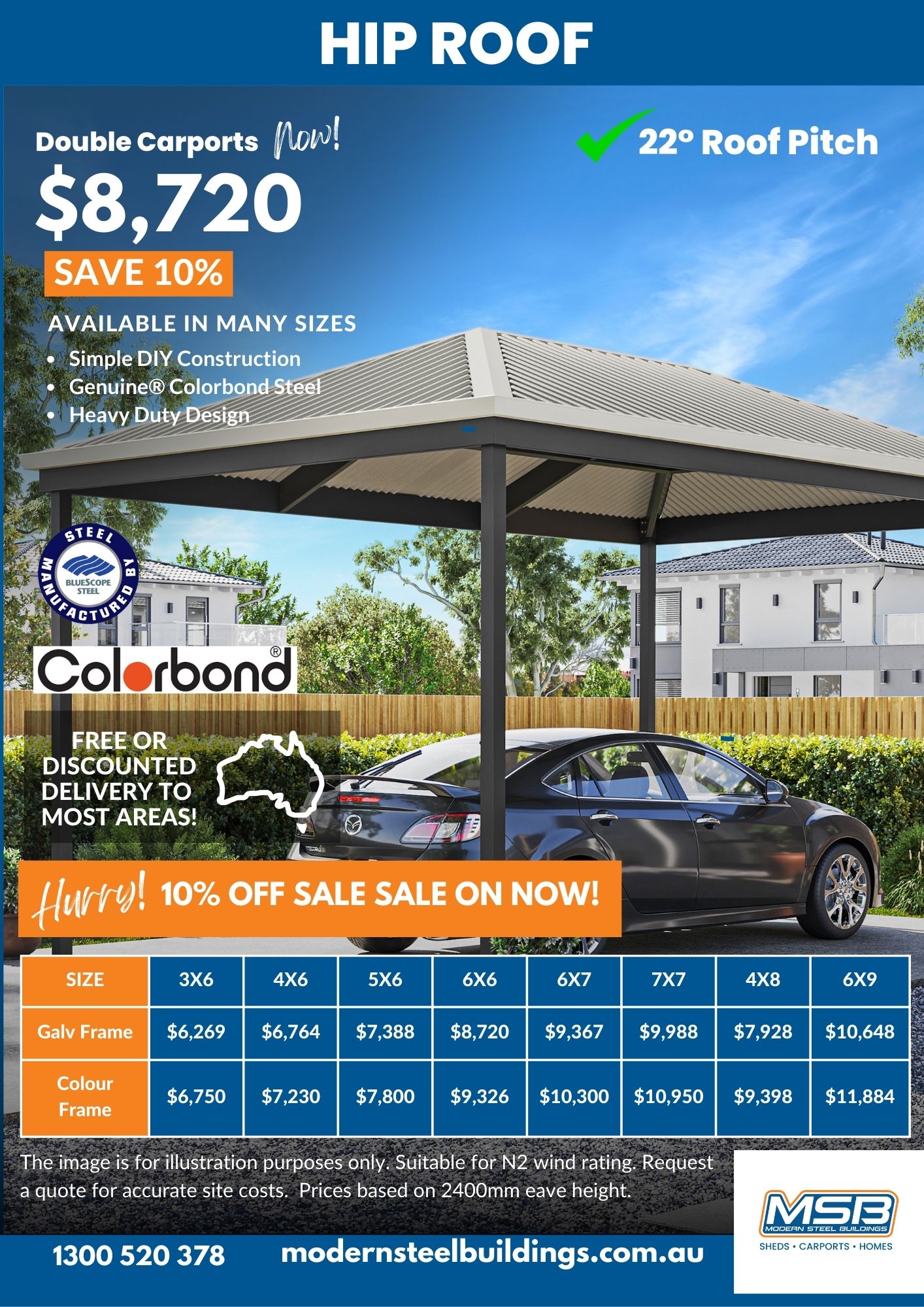 Hip Roof Carports Prices