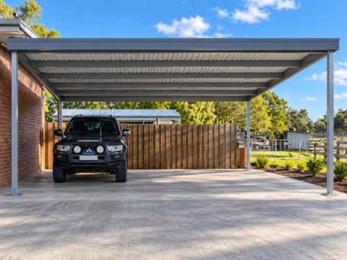 7X7M CARPORT KIT IN SKILLION ROOF