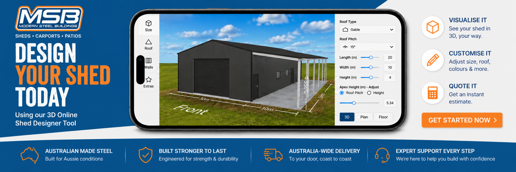 MSB Sheds Online 3D Shed Designer Tool