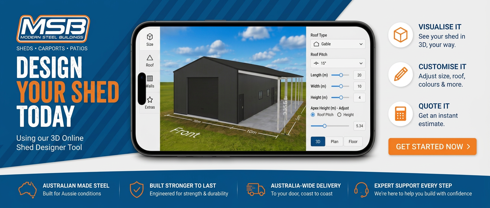 MSB Sheds Online 3D Shed Designer Tool