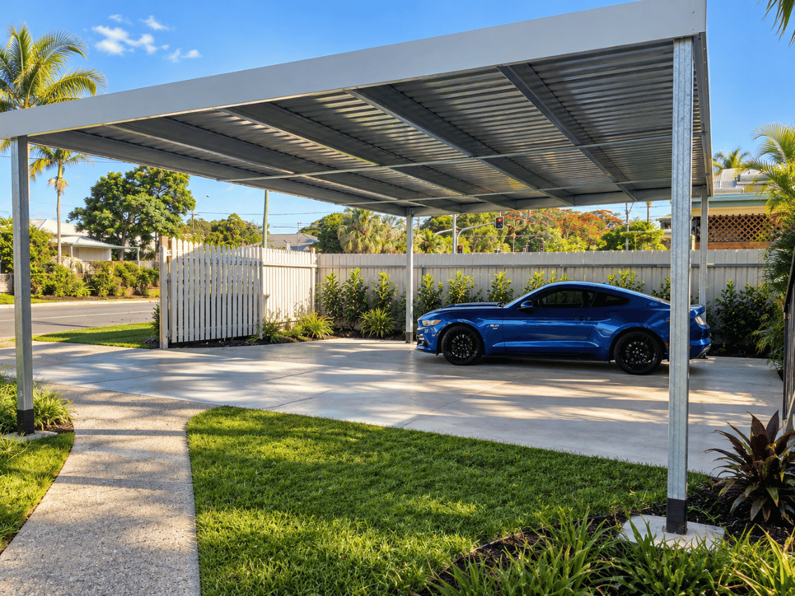 6x9 carport with 9m m clear span