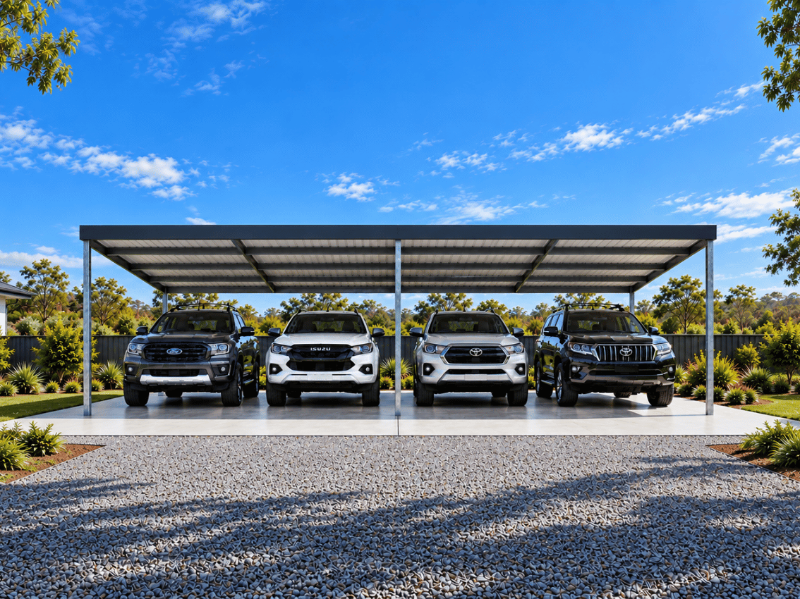 6x12 Carport Kit Galvanised Steel